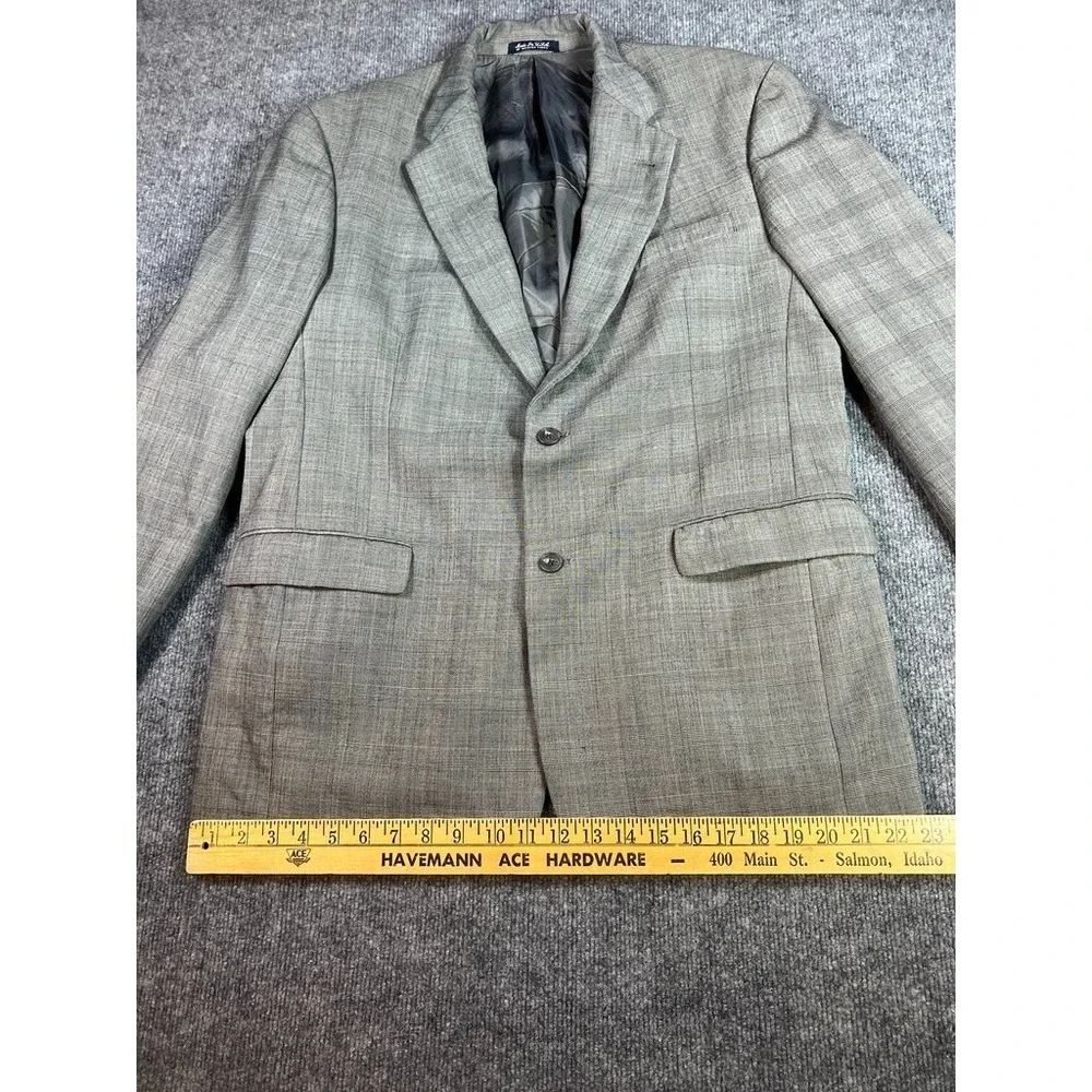 Vintage Austin Reed Wool Sport Coat Beige Glen Check Made in USA Quiet Luxury Cl